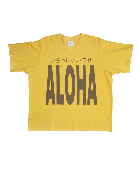 Kanji Aloha Box Tee in Yellow