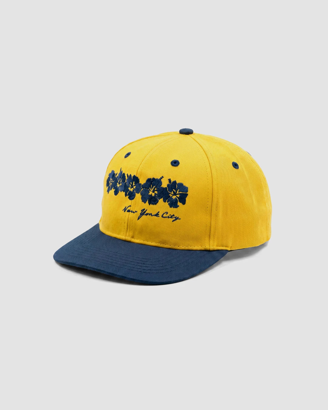 Hibiscus For The Dads Hat In Navy/Yellow