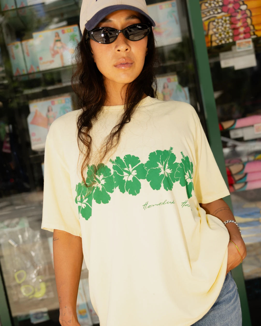 ABC Box Tee In Pastel Yellow